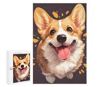 Puzzle 1000 PCS Happy Corgi Portrait Puzzles pour Adolescents Course De Vitesse Manuelle Activités Amusantes À La Maison Jeu Stimulant Et Jeu en Famille 1000 PCS