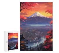 Puzzle 1000 PCS Japanese Sunset with Mount Fuji Puzzles pour Adultes - Cadeau d'anniversaire - Jeu Difficile Et Stimulant - Cadeaux
