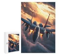 Puzzle 1000 PCS Jet Fighter Sunset Flight Puzzle pour Adolescents Améliorez Votre Mémoire Entraînez Votre Cerveau Et Vos Mains Jouets Addictifs pour Cultiver La Patience 1000 PCS