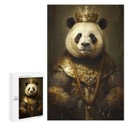 Puzzle 1000 PCS King Panda with A Crown Puzzles pour Adultes, Jouet, Décoration Murale, Motif À Assembler, Idéal comme Cadeau pour Toute La Famille 1000 PCS