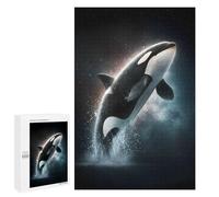 Puzzle 1000 PCS Leaping Orca in Starry Night Puzzles pour Adultes Jouets Anti-Stress Vacances À La Maison Tuer Le Temps Faire Travailler Le Cerveau 1000 PCS