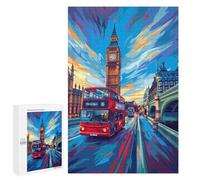 Puzzle 1000 PCS London Cityscape with Big Ben Puzzle pour Adolescents Améliorez Votre Mémoire Entraînez Votre Cerveau Et Vos Mains Jouets Addictifs pour Cultiver La Patience 1000 PCS