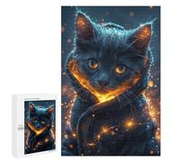 Puzzle 1000 PCS Magical Grey Cat Glowing Puzzles pour Adultes, Jouet, Décoration Murale, Motif À Assembler, Idéal comme Cadeau pour Toute La Famille 1000 PCS