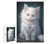 Puzzle 1000 PCS Magical White Cat Portrait Puzzles pour Adultes, Jouet, Décoration Murale, Cadeau d'anniversaire, Idéal pour Toute La Famille 1000 PCS