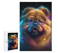 Puzzle 1000 PCS Neon Pup Glasses Art Print Puzzles pour Adultes - Cadeau d'anniversaire - Jeu Difficile Et Stimulant - Cadeaux