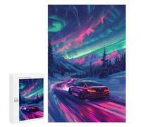 Puzzle 1000 PCS Night Drive Aurora Puzzles pour Adultes - Cadeau d'anniversaire - Jeu Difficile Et Stimulant - Cadeaux