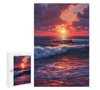 Puzzle 1000 PCS Ocean Sunset Waves Puzzles pour Adultes - Cadeau d'anniversaire - Jeu Difficile Et Stimulant - Cadeaux