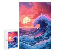 Puzzle 1000 PCS Ocean Wave Sunset Art Print Puzzles pour Adolescents - Anti-Stress - Défi Éducatif - Idée Cadeau Et Anniversaire Unique 1000 PCS