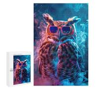 Puzzle 1000 PCS Owl in Colorful Paint Puzzles pour Adultes, Jouet, Décoration Murale, Cadeau d'anniversaire, Idéal pour Toute La Famille 1000 PCS