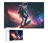 Puzzle 1000 PCS pour Adolescentes Astronaut Surfing in Space -3 Puzzles pour Adolescentes Jeux Amusants Assemblage De Motifs Aide À Exercer Le Cerveau 1000 PCS