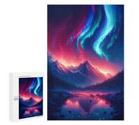 Puzzle 1000 PCS pour Adolescentes Aurora Mountain Reflections Puzzle pour Adultes, Jouet, Décoration Murale, Cadeaux pour Femmes, Cadeaux Uniques pour Anniversaire Et Noël 1000 PCS