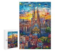 Puzzle 1000 PCS pour Adolescentes Barcelona Sunset Mosaic Puzzle pour Adultes, Jouet, Décoration Murale, Cadeaux pour Femmes, Cadeaux Uniques pour Anniversaire Et Noël 1000 PCS