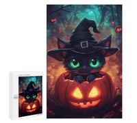 Puzzle 1000 PCS pour Adolescentes Black Cat in Pumpkin Puzzle pour Adultes, Jouet, Décoration Murale, Cadeaux pour Femmes, Cadeaux Uniques pour Anniversaire Et Noël 1000 PCS