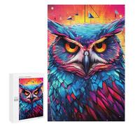 Puzzle 1000 PCS pour Adolescentes Colorful Owl Artwork-12 Puzzles pour Adolescentes Jeux Amusants Assemblage De Motifs Aide À Exercer Le Cerveau 1000 PCS