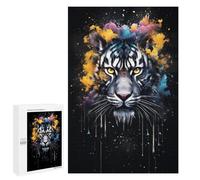 Puzzle 1000 PCS pour Adolescentes Colorful Tiger Portrait -26 Puzzles pour Adolescentes Jeux Amusants Assemblage De Motifs Aide À Exercer Le Cerveau 1000 PCS