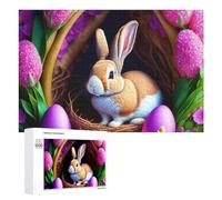 Puzzle 1000 PCS pour Adolescentes Easter Bunny Nest Eggs-1 Puzzles pour Adolescentes Jeux Amusants Assemblage De Motifs Aide À Exercer Le Cerveau 1000 PCS