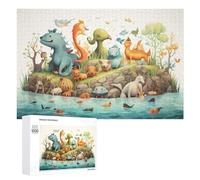 Puzzle 1000 PCS pour Adolescentes Fantasy Creatures in A Lush Landscape Puzzles pour Adolescentes Jeux Amusants Assemblage De Motifs Aide À Exercer Le Cerveau 1000 PCS