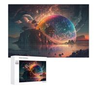 Puzzle 1000 PCS pour Adolescentes Fantasy Island with Celestial Sphere -1 Puzzles pour Adolescentes Jeux Amusants Assemblage De Motifs Aide À Exercer Le Cerveau 1000 PCS
