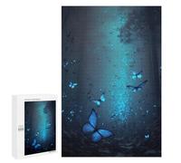 Puzzle 1000 PCS pour Adolescentes Glowing Blue Butterflies Forest Puzzle pour Adultes, Jouet, Décoration Murale, Cadeaux pour Femmes, Cadeaux Uniques pour Anniversaire Et Noël 1000 PCS