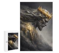 Puzzle 1000 PCS pour Adolescentes Golden Crowned Jesus Bowing Down Puzzle pour Adultes, Jouet, Décoration Murale, Cadeaux pour Femmes, Cadeaux Uniques pour Anniversaire Et Noël 1000 PCS