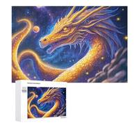 Puzzle 1000 PCS pour Adolescentes Golden Dragon in Space Puzzles pour Adolescentes Jeux Amusants Assemblage De Motifs Aide À Exercer Le Cerveau 1000 PCS