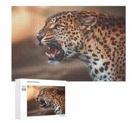 Puzzle 1000 PCS pour Adolescentes Leopard Roar Wild Cat Close-Up Puzzles pour Adolescentes Jeux Amusants Assemblage De Motifs Aide À Exercer Le Cerveau 1000 PCS