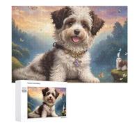 Puzzle 1000 PCS pour Adolescentes Magical Forest Adventure with Cute Dog Puzzles pour Adolescentes Jeux Amusants Assemblage De Motifs Aide À Exercer Le Cerveau 1000 PCS