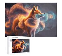 Puzzle 1000 PCS pour Adolescentes Magical Fox in Cosmic Clouds Puzzles pour Adolescentes Jeux Amusants Assemblage De Motifs Aide À Exercer Le Cerveau 1000 PCS