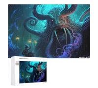 Puzzle 1000 PCS pour Adolescentes Monster in The Deep A Fantasy Encounter Puzzles pour Adolescentes Jeux Amusants Assemblage De Motifs Aide À Exercer Le Cerveau 1000 PCS