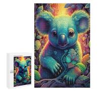 Puzzle 1000 PCS pour Adolescentes Rainbow Koala in Enchanted Forest Puzzles pour Adolescentes Jeux Amusants Assemblage De Motifs Aide À Exercer Le Cerveau 1000 PCS