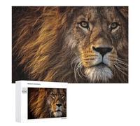 Puzzle 1000 PCS pour Adolescentes Regal Lion Portrait Puzzles pour Adolescentes Jeux Amusants Assemblage De Motifs Aide À Exercer Le Cerveau 1000 PCS