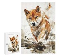 Puzzle 1000 PCS pour Adolescentes Running Shiba Inu Watercolor Puzzle pour Adultes, Jouet, Décoration Murale, Cadeaux pour Femmes, Cadeaux Uniques pour Anniversaire Et Noël 1000 PCS