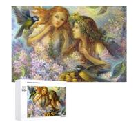 Puzzle 1000 PCS pour Adolescentes Spring Fantasy Angels with Birds Puzzles pour Adolescentes Jeux Amusants Assemblage De Motifs Aide À Exercer Le Cerveau 1000 PCS