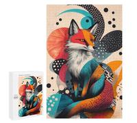 Puzzle 1000 PCS pour Adolescentes Stylish Fox Art Print Ideal Gift for Animal Lovers and Trendy Home Decor Fox in Abstract Art Puzzle pour Adultes, Jouet, Décoration Murale, Cadeaux pour Femmes, Cad