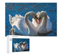 Puzzle 1000 PCS pour Adolescentes Swans in Love on Water Puzzles pour Adolescentes Jeux Amusants Assemblage De Motifs Aide À Exercer Le Cerveau 1000 PCS