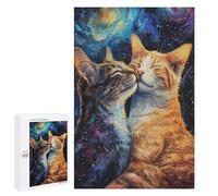 Puzzle 1000 PCS pour Adolescentes Two Cats in Love Together Puzzle pour Adultes, Jouet, Décoration Murale, Cadeaux pour Femmes, Cadeaux Uniques pour Anniversaire Et Noël 1000 PCS
