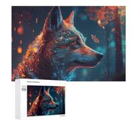 Puzzle 1000 PCS pour Adolescentes Whispering Forest Wolf Puzzles pour Adolescentes Jeux Amusants Assemblage De Motifs Aide À Exercer Le Cerveau 1000 PCS