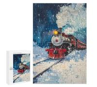 Puzzle 1000 PCS pour Adolescentes Winter Train Painting Puzzle pour Adultes, Jouet, Décoration Murale, Cadeaux pour Femmes, Cadeaux Uniques pour Anniversaire Et Noël 1000 PCS
