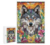 Puzzle 1000 PCS pour Adolescentes Wolf in Flowers Mosaic Puzzle pour Adultes, Jouet, Décoration Murale, Cadeaux pour Femmes, Cadeaux Uniques pour Anniversaire Et Noël 1000 PCS