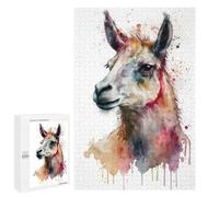 Puzzle 1000 PCS pour Adolescents A Llama Watercolor Design Puzzle Adulte Jeu Manuel Décoration Intérieure Cadeaux Uniques pour Anniversaire Et Noël 1000 PCS