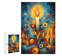 Puzzle 1000 PCS pour Adolescents Abstract Christmas Candle - Surreal Festive Decorative Art Jeux De Puzzle Relaxants, Défi Difficile, Cadeaux Uniques pour Anniversaire Et Noël 1000 PCS