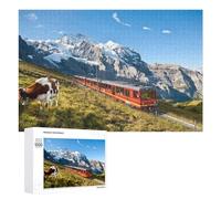 Puzzle 1000 PCS pour Adolescents Alpine Train Journey Through Scenic Mountains Puzzle pour Adultes, Jouet, Décoration Murale, Améliore La Mémoire, Aide À Exercer Le Cerveau 1000 PCS