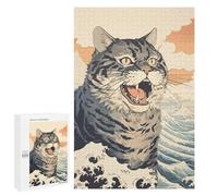 Puzzle 1000 PCS pour Adolescents Angry Cat Casse-têtes pour Adultes Jeux Relaxants Analyse Et Logique Interaction Parent-Enfant 1000 PCS