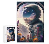 Puzzle 1000 PCS pour Adolescents Astronaut and Flowers Wind Puzzle Adulte Jeu Manuel Décoration Intérieure Cadeaux Uniques pour Anniversaire Et Noël 1000 PCS