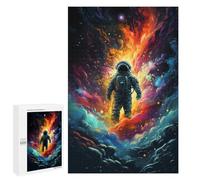 Puzzle 1000 PCS pour Adolescents Astronaut in Cosmic Flames Puzzles pour Adultes Jeu Familial Course De Vitesse Manuelle Cadeaux Anti-Stress 1000 PCS
