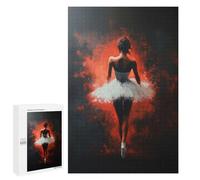 Puzzle 1000 PCS pour Adolescents Ballet Dancer in Red Ballet Passion in Shadows Jeux De Puzzle Relaxants, Défi Difficile, Cadeaux Uniques pour Anniversaire Et Noël 1000 PCS