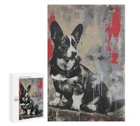 Puzzle 1000 PCS pour Adolescents Banksy Corgi Graffiti Art Puzzles pour Adultes Jeu Familial Décoration Intérieure pour Anniversaire, Noël 1000 PCS
