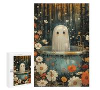Puzzle 1000 PCS pour Adolescents Bathtube Ghost Floral Puzzle Jeux De Famille Assemblage De Motifs Cadeaux Uniques pour Anniversaire Et Noël 1000 PCS