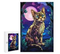 Puzzle 1000 PCS pour Adolescents Bengal Cat Night Puzzle Adulte Jeu Manuel Décoration Intérieure Cadeaux Uniques pour Anniversaire Et Noël 1000 PCS