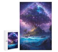 Puzzle 1000 PCS pour Adolescents Big Tree on The Island Puzzle Jeux De Famille Assemblage De Motifs Cadeaux Uniques pour Anniversaire Et Noël 1000 PCS